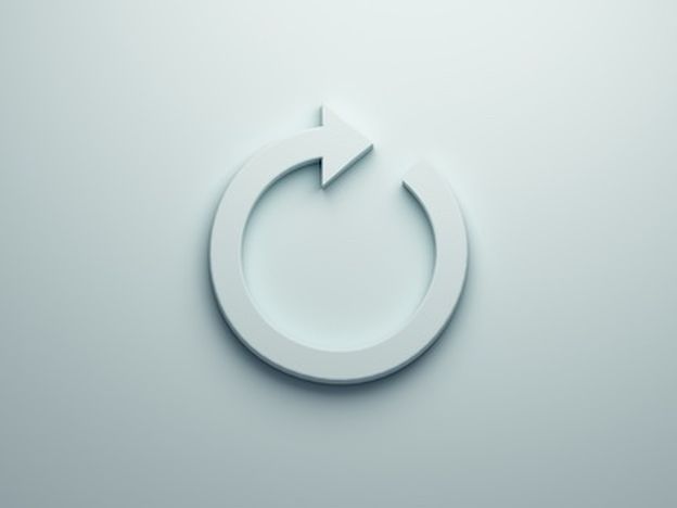 Circular redo arrow 3d blue render illustration