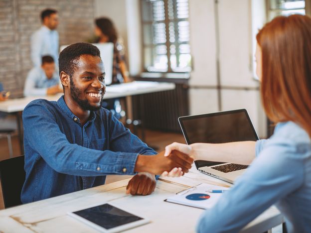 Young black man in a job interview