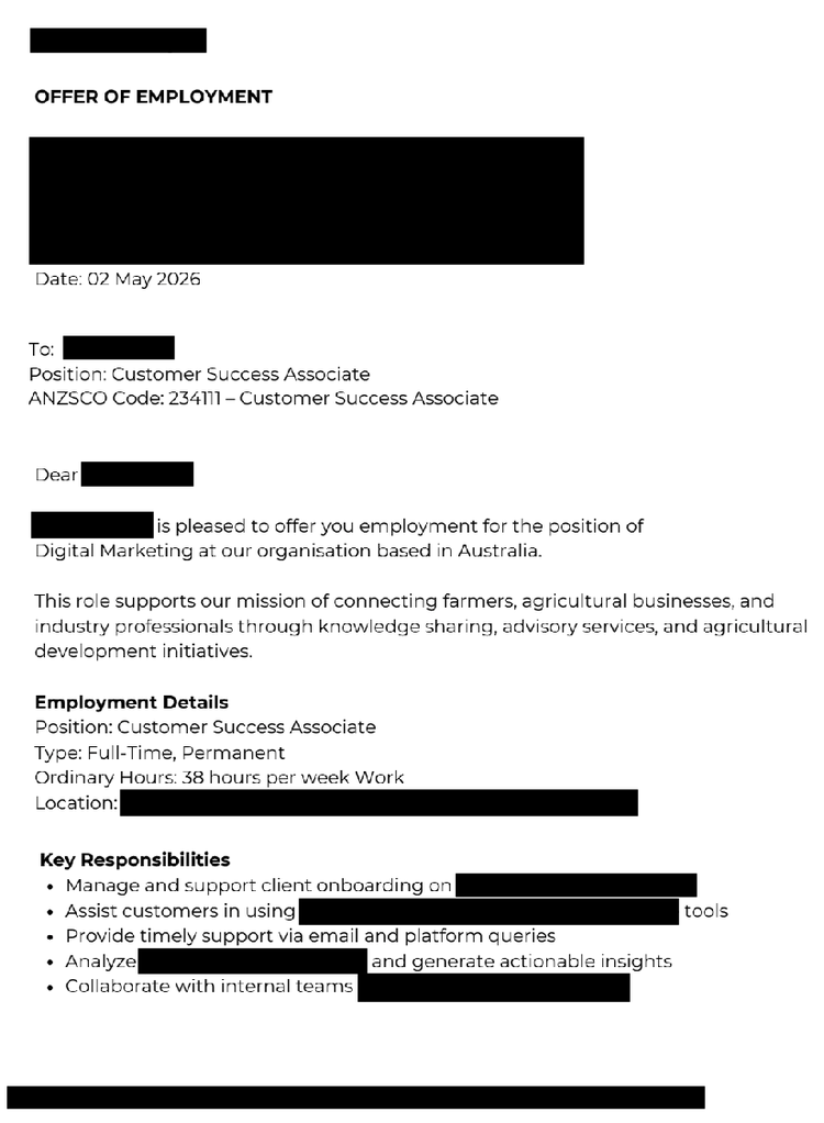 security threat announcement example of fake offer of employment