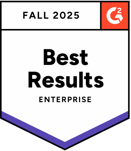 Enterprise best results - Fall 2025 - G2 badge