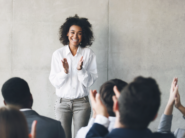 Woman holding a diversity training