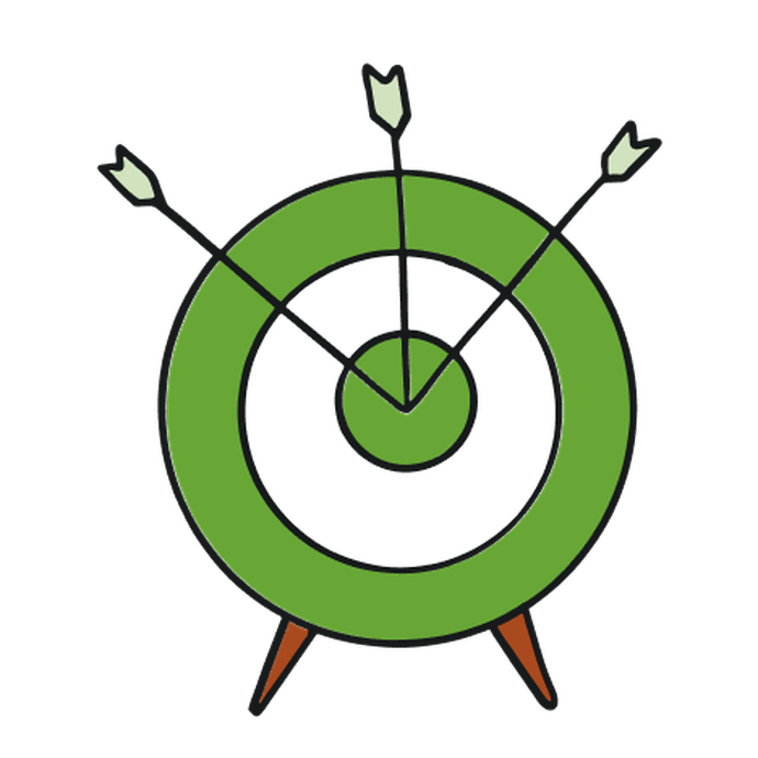 Illustration of a bullseye archery target