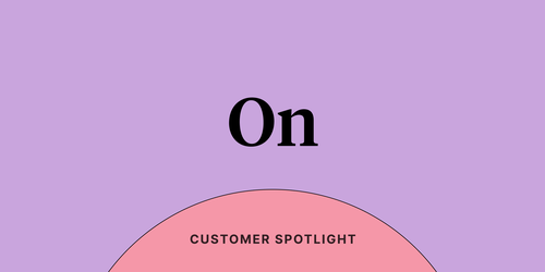 Text reading "On" on a purple background