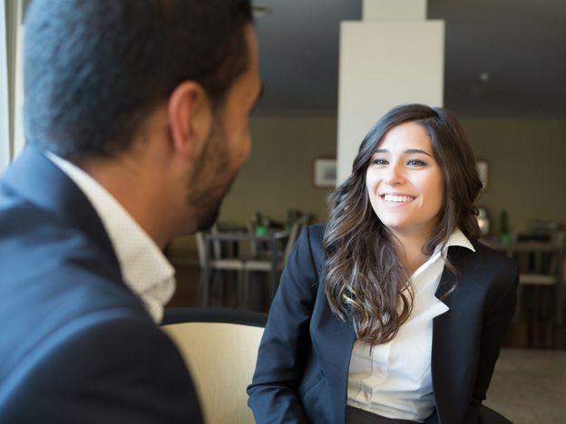 Business couple with tablet