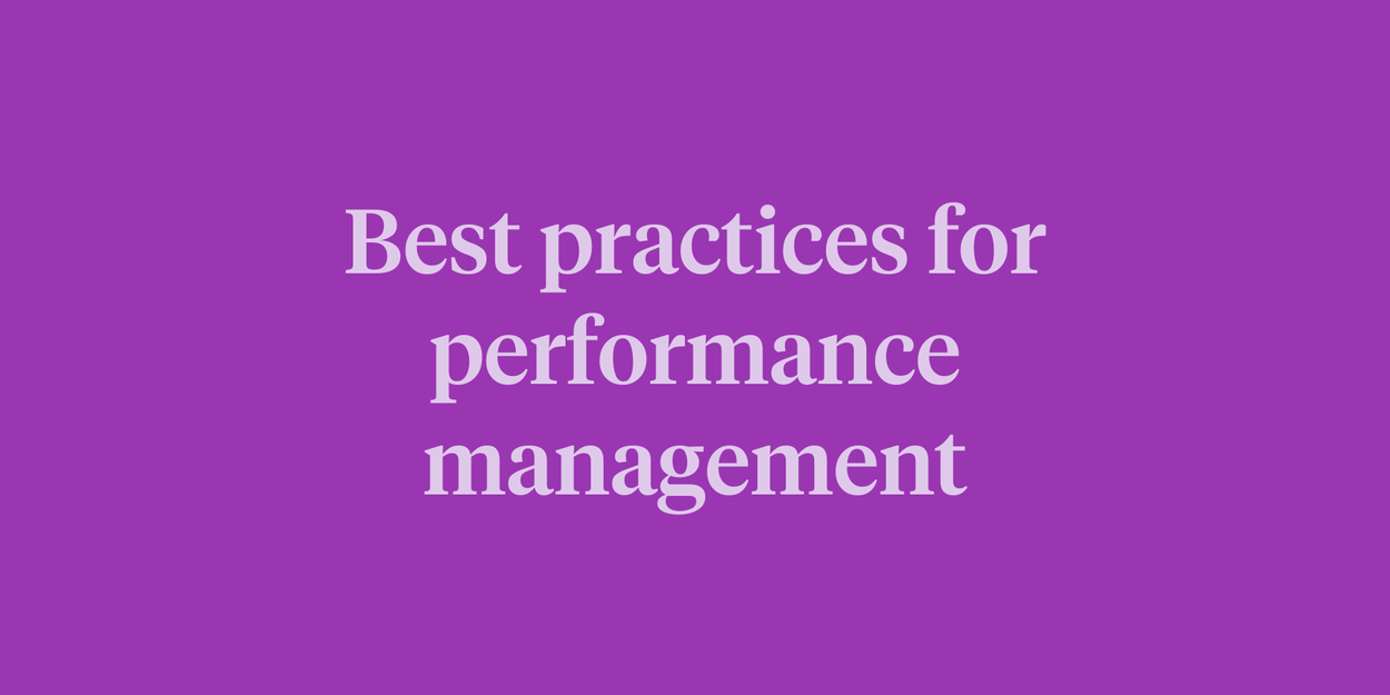 Blog header reading "Best practices for performance management"