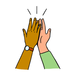 Illustration of two people high-fiving