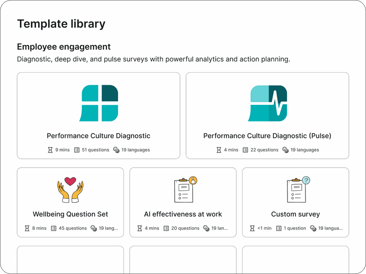 visual of the Performance Culture Quadrant survey template library