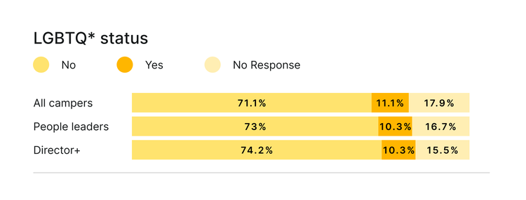 Distribution of employees by LGBTQ* status at Culture Amp