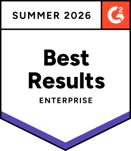 Best Results - Enterprise - Summer 2026 - G2 badge