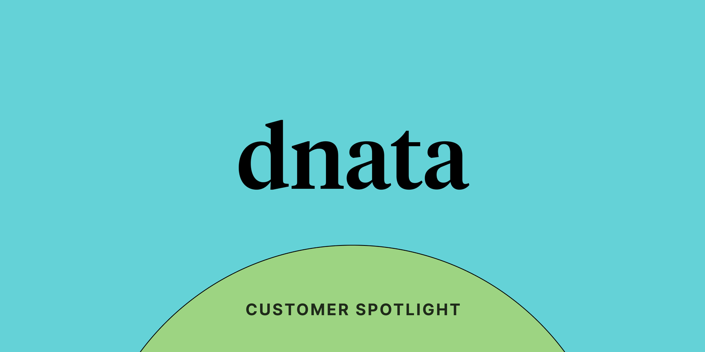 Text reading "dnata" on a teal background.
