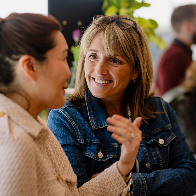 Culture Amp employees in conversation at a Culture First event