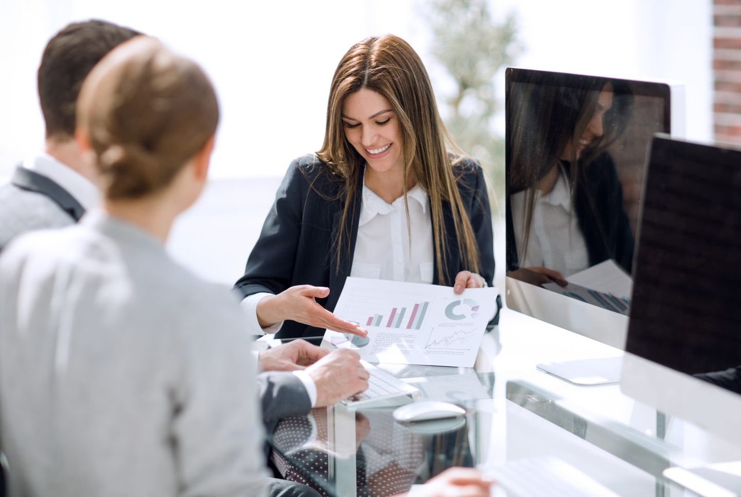 Business team analyzing financial performance