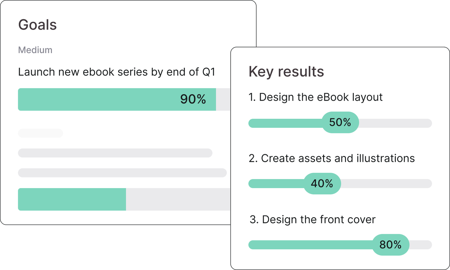 Preview of goal setting and OKR software within the performance management product
