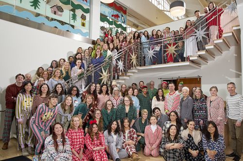Hanna Andersson employees in a holiday group photo