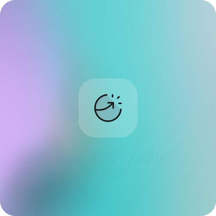 gradient blue and purple with upward arrow icon, representing our iterate to excellence value