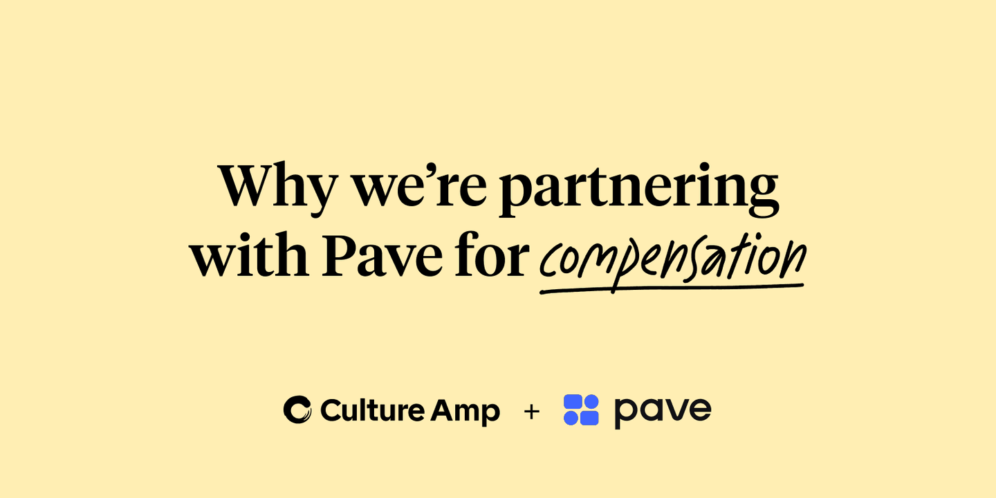 Text reading, "Why we're partnering with Pave for compensation" on a light yellow background