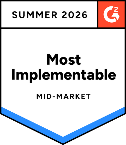 Most Implementable - Mid-Market - Summer 2026 - G2 badge