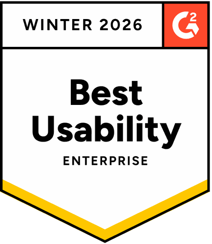 Enterprise Best Usability - Winter 2026 - G2 Badge