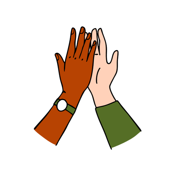 Illustration of a high-five