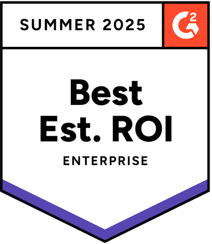 Best ROI Enterprise - Summer 2025 - G2 badge
