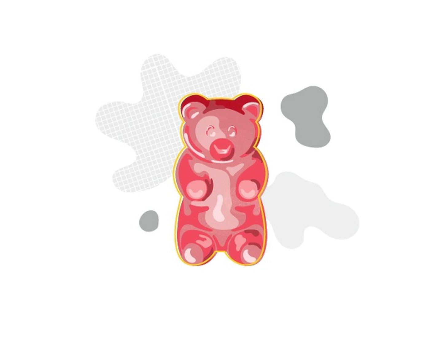 Illustration of a red gummy bear