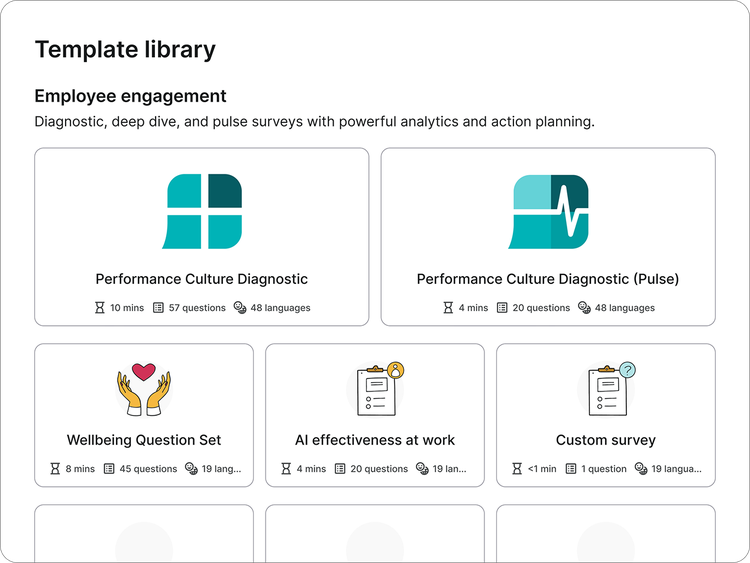 visual of the Performance Culture Quadrant survey template library