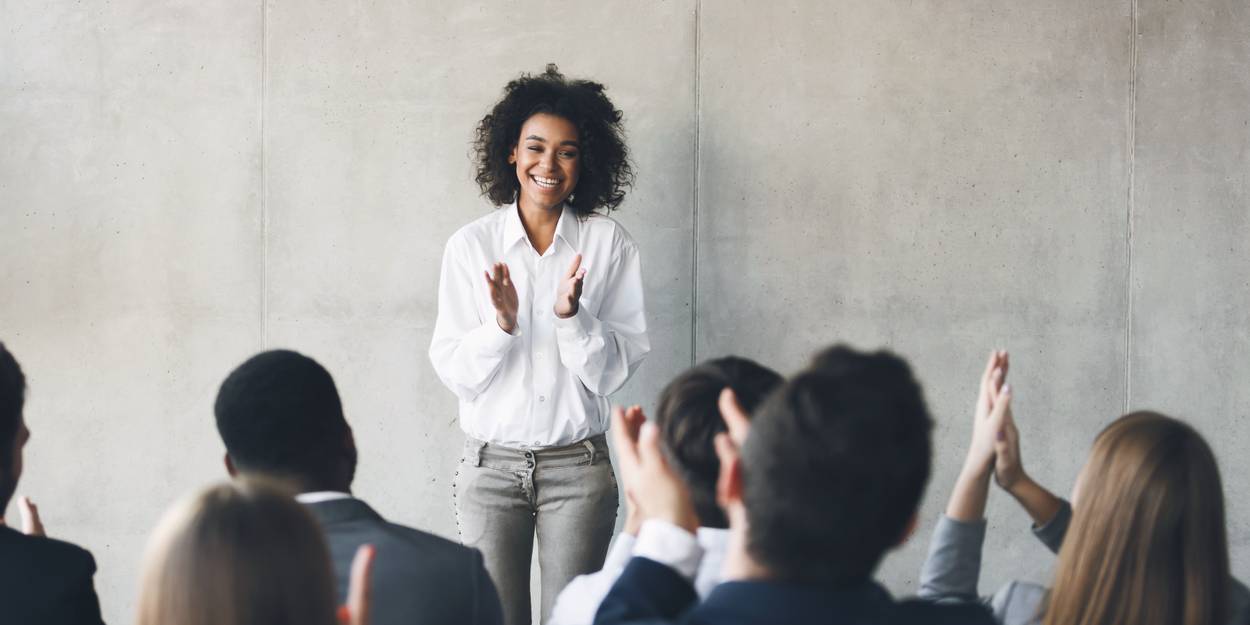 Woman holding a diversity training