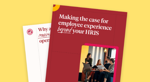 Employee experience beyond HRIS guide cover on yellow background