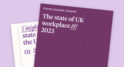 Cover image of guide "Diver, Equitable, Inclusive? The state of UK workplace DEI 2023"