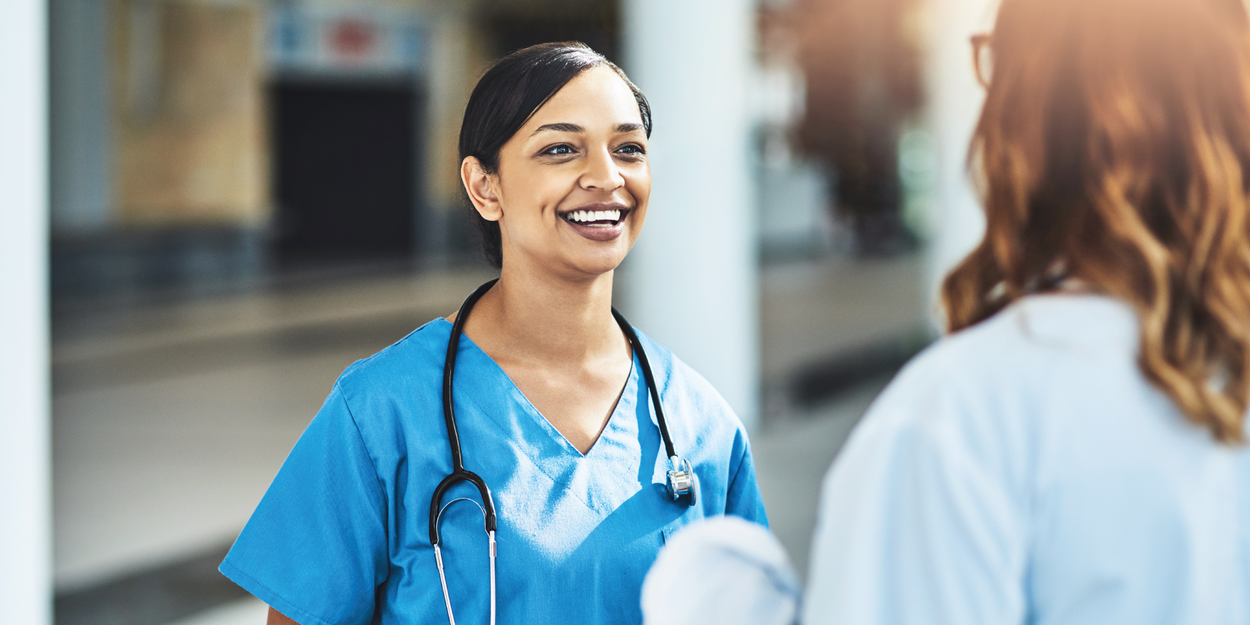 Two nurses talking