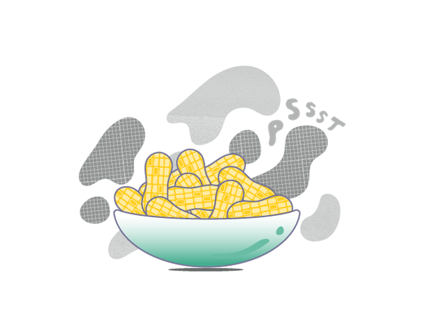 Illustration of peanuts in a bowl