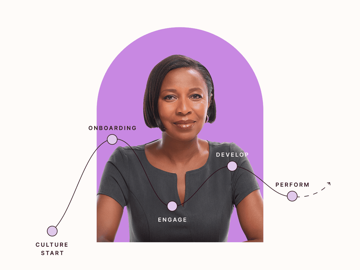 woman with black blouse in front of purple background