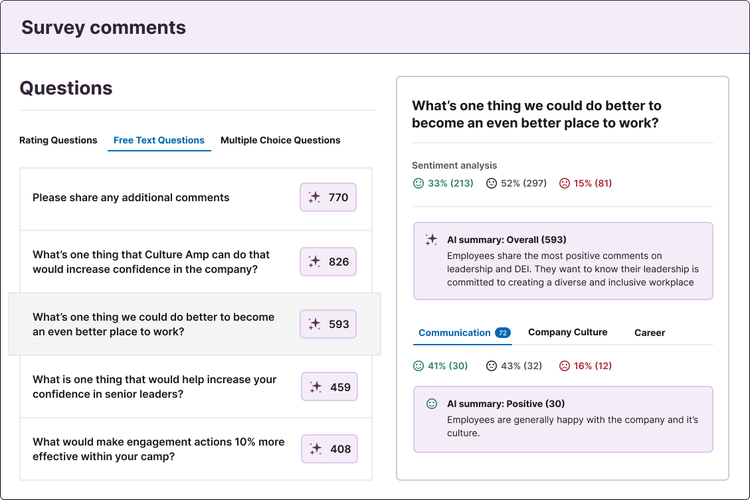 Survey Comments product feature screenshot
