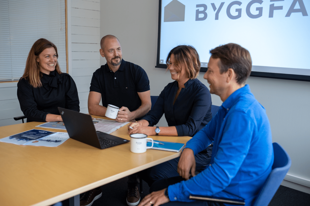 Byggfakta Group team meeting at conference table