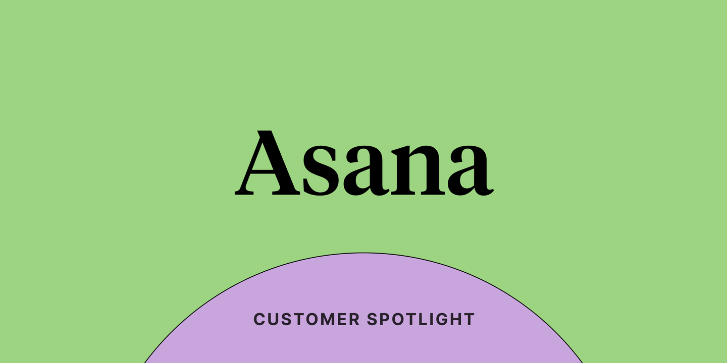Customer spotlight banner reading "Asana"