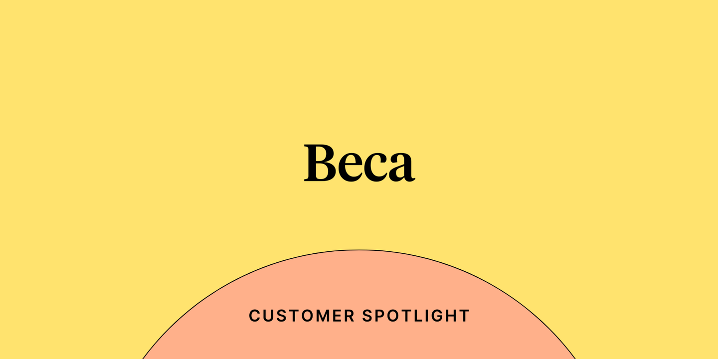 Text reading "Beca" on a yellow background.