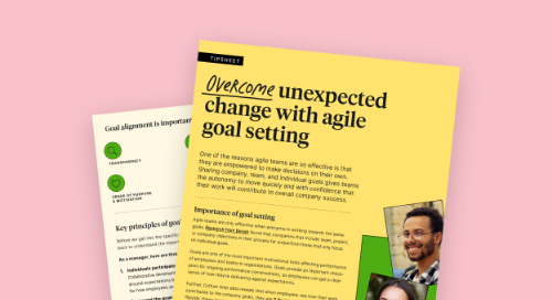yellow goal setting tipsheet on light pink background