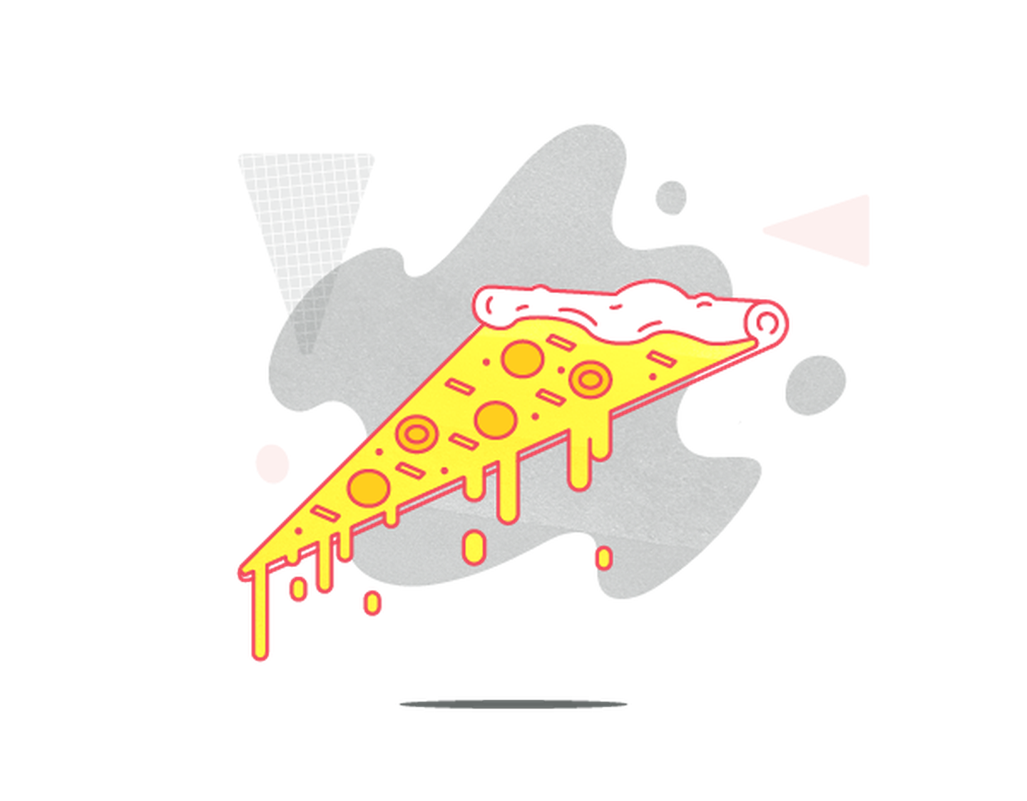 Illustration of a cheesy pizza