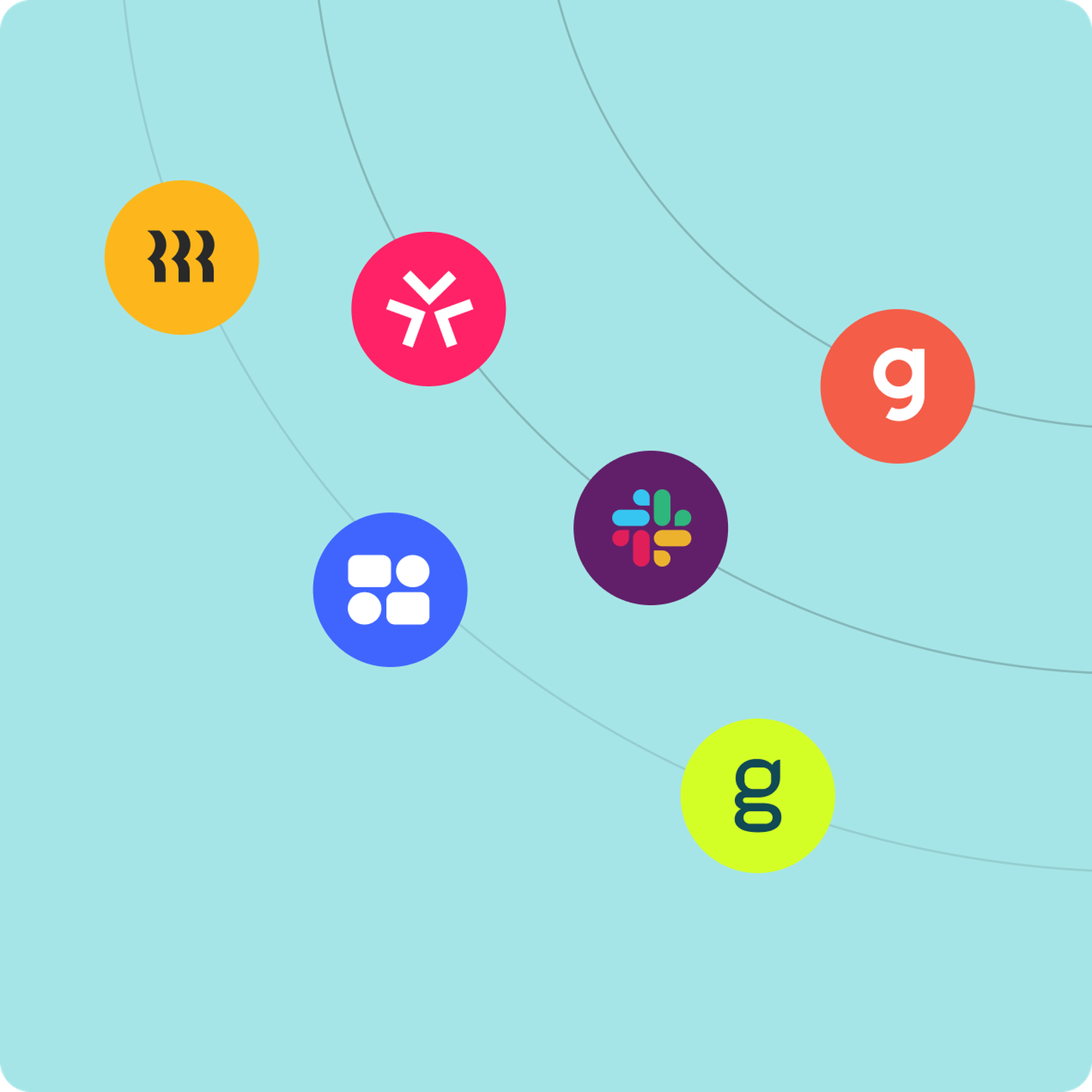 Integration partner logos connected by circles