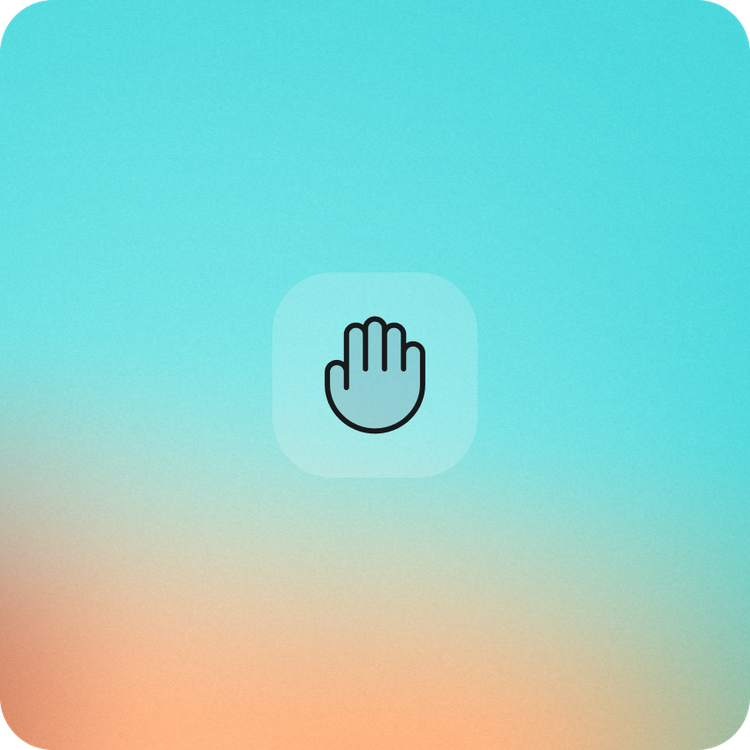 gradient blue to orange image with hand icon, representing Culture Amp's take ownership company value