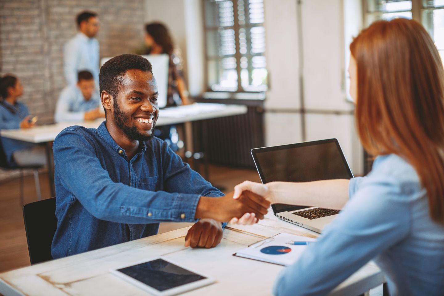 Young black man in a job interview