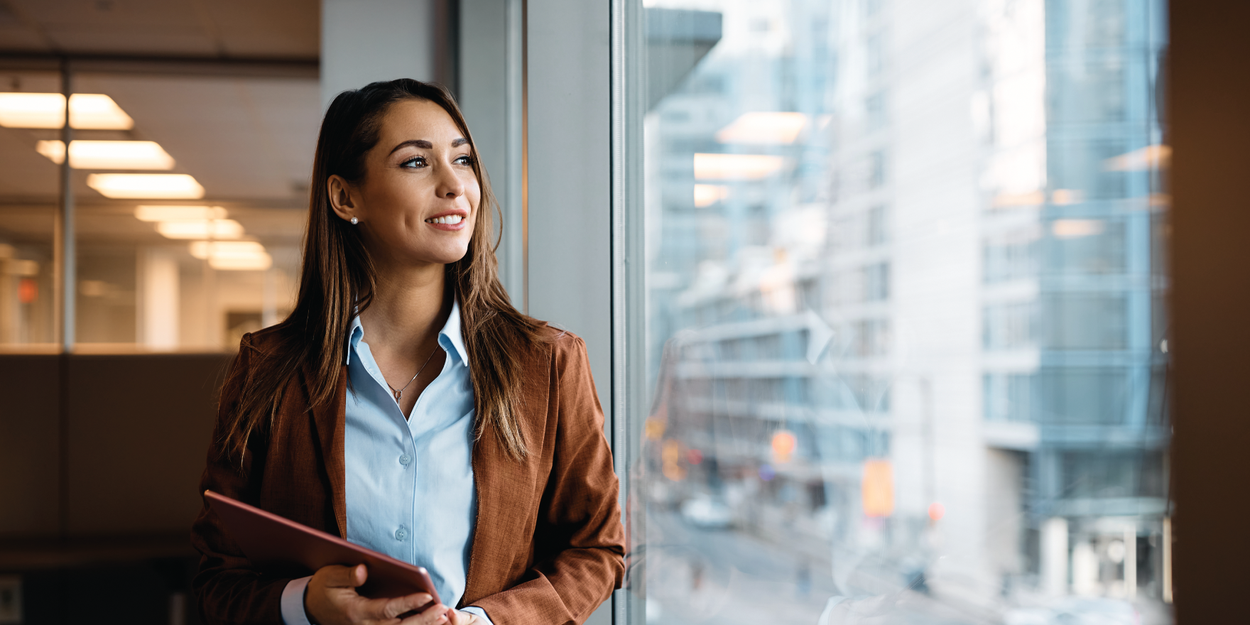 Female employee in a company office