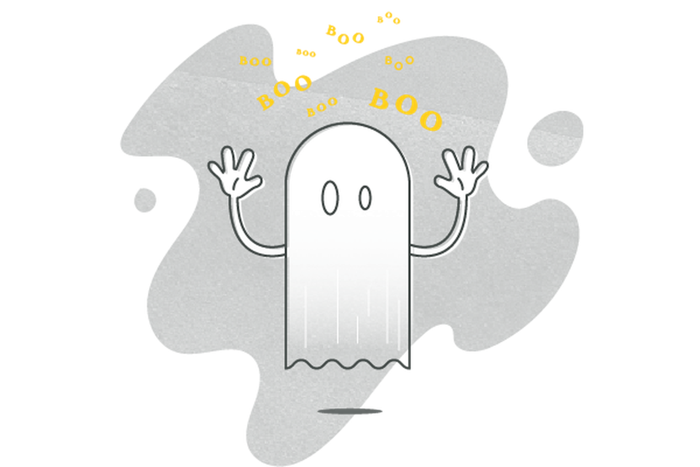 Illustration of a ghost saying "boo"