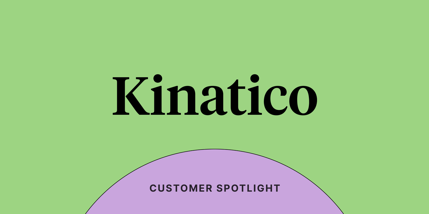 Text reading "Kinatico" on a light green background.