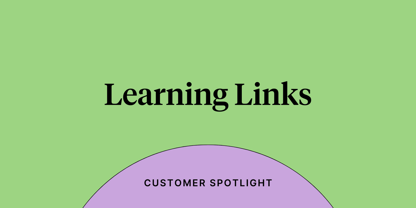 Text reading "Learning Links" on a light green background