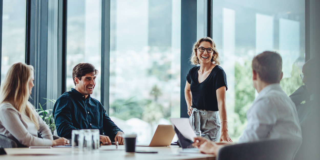 Group of employees at a meeting