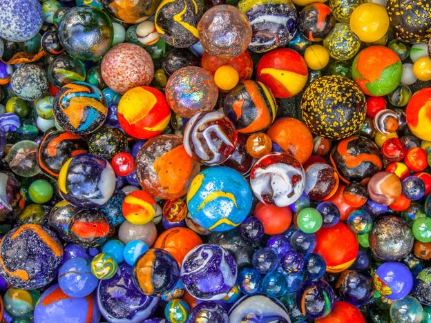 Marble diversity background of marbles in many colors
